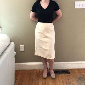 Escada 38 cream skirt with car wash hem